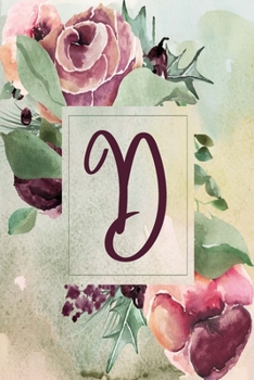 Paperback D: Wine Green Floral 6"x9" Lined Notebook Book