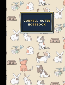 Paperback Cornell Notes Notebook: Cornell Method Notebook, Cornell Note Taking System Book, Note Taking Notebook, Cute Veterinary Animals Cover, 8.5" x Book