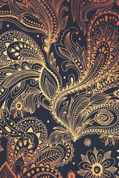 Gold Paisley Journal: Lined Notebook, 120 pages, 6”x9”, with mandala floral leaf patterns, Journal for Women (Journals to write in)