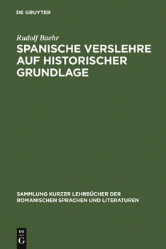 Hardcover Spanische Verslehre auf historischer Grundlage [German] Book
