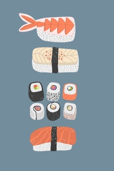 Paperback Notes: A Blank Japanese Kanji Practice Paper Notebook with Sushi Maki Nigiri Pattern Cover Art Book