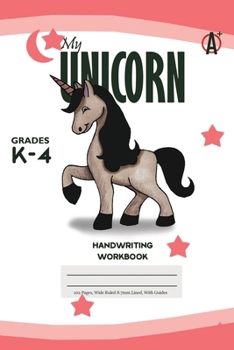 Paperback My Unicorn Primary Handwriting k-4 Workbook, 51 Sheets, 6 x 9 Inch, Pink Cover Book