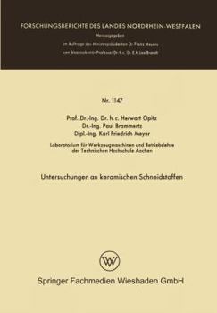 Paperback Untersuchungen an Keramischen Schneidstoffen [German] Book