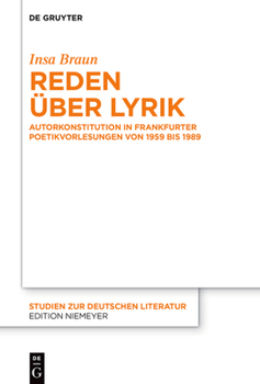 Hardcover Reden Über Lyrik: Autorkonstitution in Frankfurter Poetikvorlesungen Von 1959 Bis 1989 [German] Book