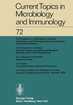 Paperback Current Topics in Microbiology and Immunology / Ergebnisse Der Mikrobiologie Und Immunitätsforschung: Volume 72 Book