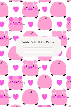 Paperback Cute Sleep Pig Theme Wide Ruled Line Paper Book