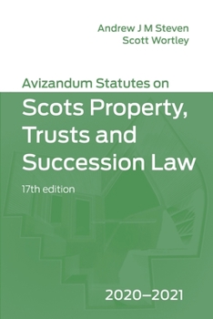 Paperback Avizandum Statutes on the Scots Law of Property, Trusts and Succession: 2020-21 Book