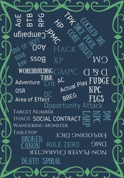 RPG Journal: Role Playing Game Style Notebook Vintage Navy blue RPG Terms Cover Design