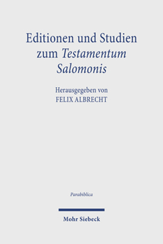 Hardcover Editionen Und Studien Zum Testamentum Salomonis [German] Book