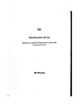 Paperback III Moribundos da luz: diálogos ao espelho fragmentados, quebrados [Portuguese] Book