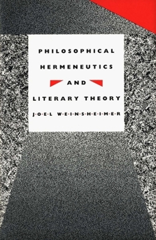 Hardcover Philosophical Hermeneutics and Literary Theory Book