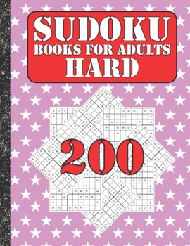 Sudoku books for adults hard: 200 Sudokus from hard with solutions for adults Gifts Sudoku hard book Star Lover adults ,kids