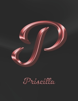 Priscilla: 1 Year Weekly Planner with Note Pages (12 Months) | Black Marble Rose Gold Pink Effect Letter P | 2020 - 2021 | Week Planning | Monthly ... | Plan Each Day, Set Goals & Get Stuff Done