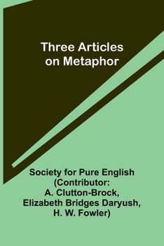 Paperback Three Articles on Metaphor Book