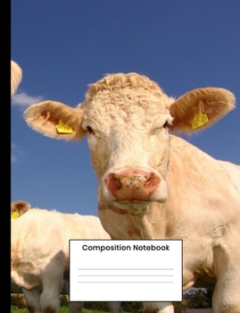 Composition Notebook: Cool Cow Composition Book 110 Wide Ruled Writing Pages For Kids Teens Men Women