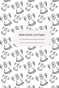 Cute Sleep Angel Theme Wide Ruled Line Paper