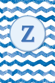 Z: Initial Monogram Blank Journal College Rule Lined | 6x9 | Blue Watercolor Stripes (Blue Watercolor Striped Journals)