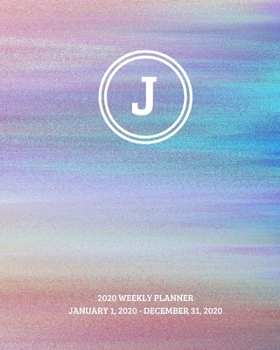 Paperback 2020 Weekly Planner: Initial, letter J; January 1, 2020 - December 31, 2020; 8" x 10" Book