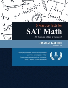 Paperback 5 Practice Tests for SAT Math Book