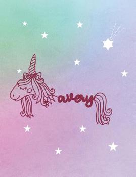 Paperback Avery: Unicorn Name Notebook Book