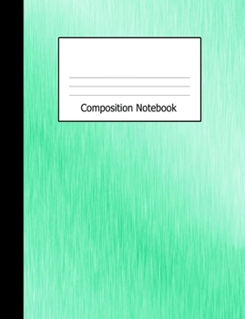 Paperback Composition Notebook: Wide Ruled Notebook Turquoise Shades Design Cover Book