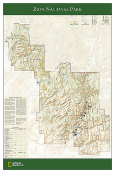Unbound National Geographic Zion National Park Wall Map (24 X 36 In) Book