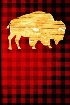 Paperback Buffalo Plaid Bison Journal: Wood Grain Animal Silhouette - Blank Lined Journal with Soft Matte Cover Book