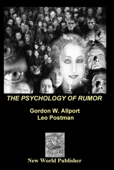 Paperback The Psychology of Rumor Book