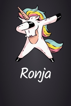 Ronja: DIN A5 (6'x9') Notizbuch mit 120 karierten Seiten - Personalisiertes Journal | Tagebuch | Poesiealbum | Notizheft mit süßem Einhorn als ... für Frauen und Mädchen (German Edition)