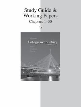 Paperback Study Guide & Working Papers to Accompany College Accounting (Chapters 1-30) Book