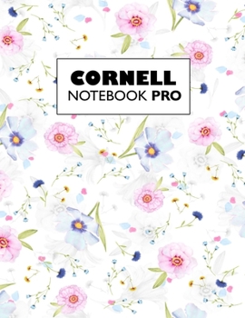 Paperback Cornell Notebook Pro: Large Note Taking System For School And University. College Ruled Pretty Light Notes. Pastel Floral Cover - Trendy Not Book