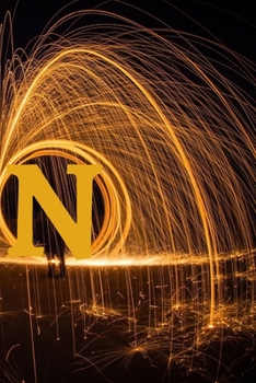 N: Letter N Initial Monogram Notebook -decorate with a monogram.  Pretty  Gold Confetti Glitter Monogrammed Blank Lined Note Book, Writing Pad, ... Kids, Girls & Women - 110 Pages - Size 6x9