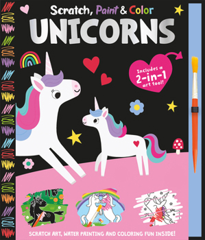 Spiral-bound Scratch, Paint & Color Unicorns Book