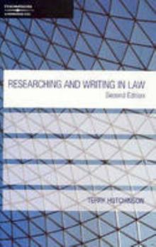 Paperback Researching and Writing in Law Book