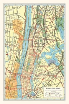 Paperback Vintage Journal Map of Manhattan and Bronx, New York Book