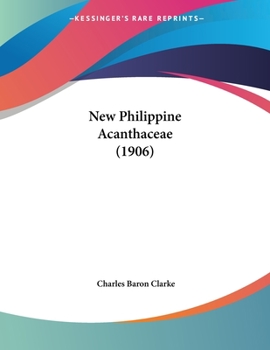 Paperback New Philippine Acanthaceae (1906) Book