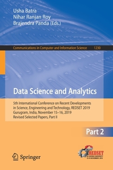 Paperback Data Science and Analytics: 5th International Conference on Recent Developments in Science, Engineering and Technology, Redset 2019, Gurugram, India, Book