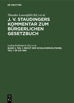 Hardcover Recht Der Schuldverhältnisse, Teil 1: §§ 241-580 [German] Book