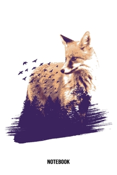 Notebook: Fox Notebook Blank Line Animal Journal Lined with Lines 6x9 120 Pages Checklist Record Book Funny Take Notes Planner Paper Christmas Gift for Cute Fox Lover Funny Women Girls