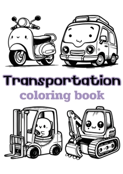 Paperback Transportation coloring book: Children's coloring pages + word search puzzles [Large Print] Book