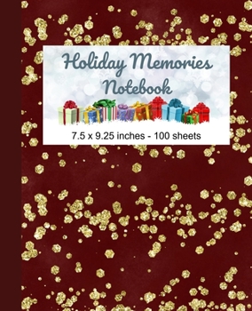Paperback Holiday Memories Notebook 7.5 x 9.25 inches - 100 sheets: Half Graph and half ruled on each page Book