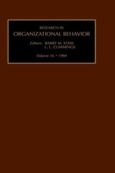 Hardcover Research in Organizational Behavior: An Annual Series of Analytical Essays & Critical Reviews Book