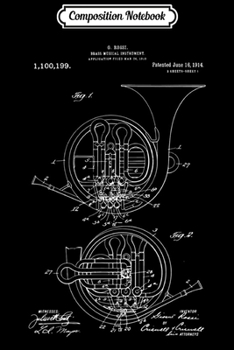 Composition Notebook: French Horn print French Horn Player Gift christmas  Journal/Notebook Blank Lined Ruled 6x9 100 Pages