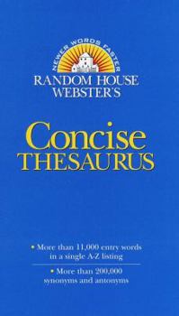 Hardcover Random House Webster's Concise Thesaurus Book