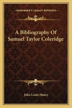 Paperback A Bibliography Of Samuel Taylor Coleridge Book