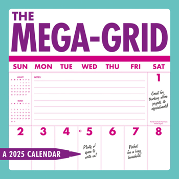 Calendar 2025 Mega Grid Wall calendar Book