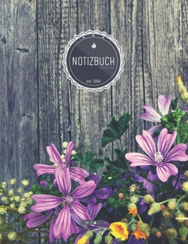 ZMUDACE Notizbuch Blanko: in DIN A4 Softcover | "ZB108 Holz Blume" |156 leere Seiten mit persönlichem Register + Seitenzahlen | Zeichenbuch, ... zum Selbstgestalten (German Edition)
