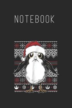 Notebook: Star Wars Porgs Squeaking Through The Snow Holiday Size Blank Pages Lined Journal Notebook with Black Cover Size 6in x 9in  x120 Pages for Kids or Men and Women