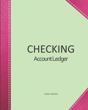 Checking account ledger - Large version: Checkbook log | Checkbook register notebook | Personal Checking Account Balance Register | 101 pages, 8"x10" ... pink leather imitation cover reinforcement