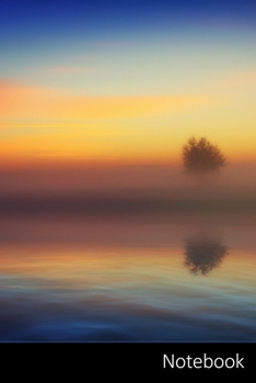 Paperback Notebook: 霧、 湖、 日没、 木、 水、 ランド& Book